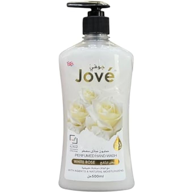 Jove HAND WASH WHITE ROSE 500ML | GENTLE & MOISTURIZING HAND CLEANSER | INFUSED WITH WHITE ROSE EXTRACTS | SOFT & HYDRATED HANDS | PH BALANCED & PARABEN-FREE | LONG-LASTING FLORAL FRAGRANCE - Image 1
